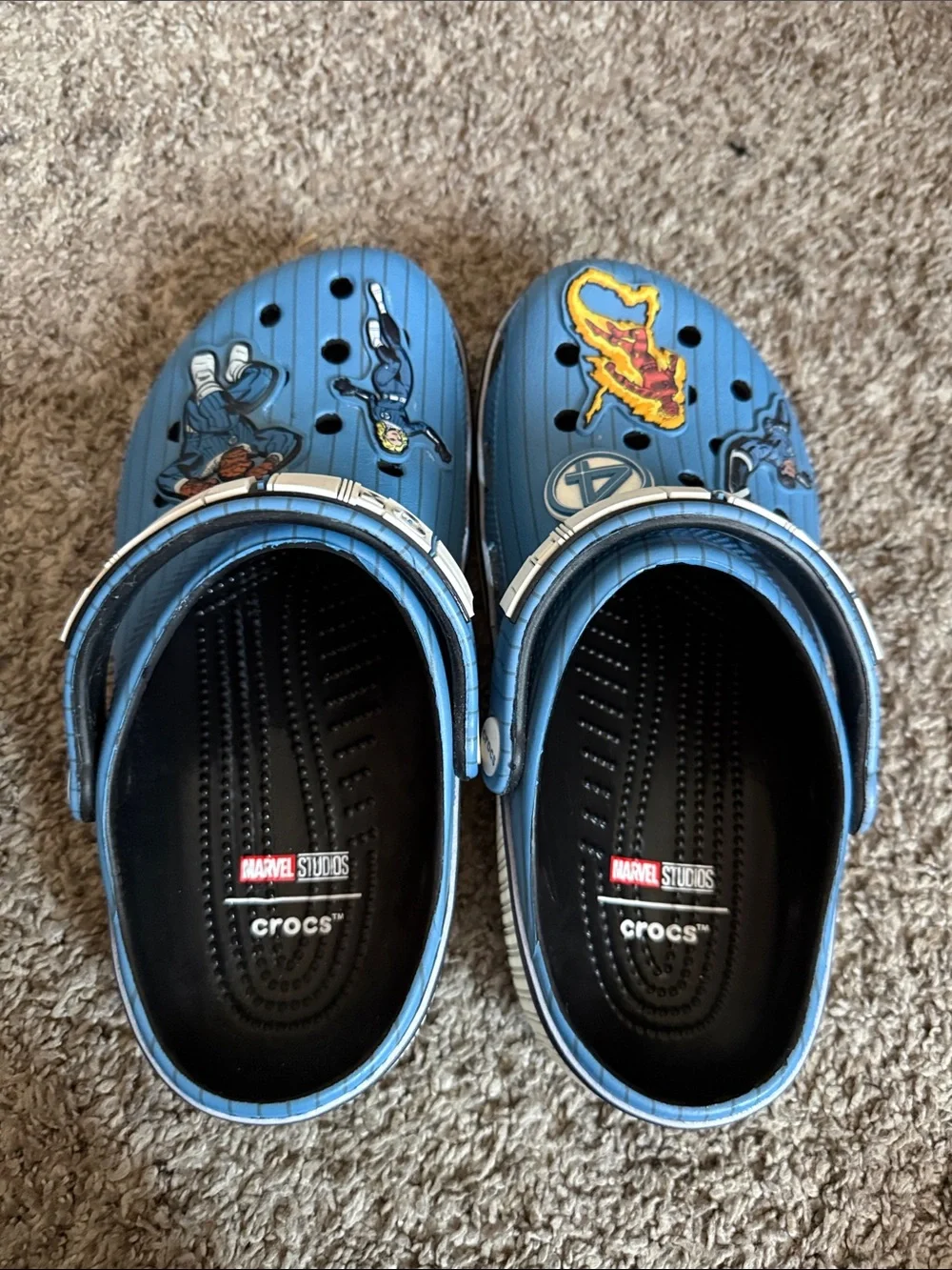 CROCS Kids' Blue Fantastic Four Jibbitz Clogs